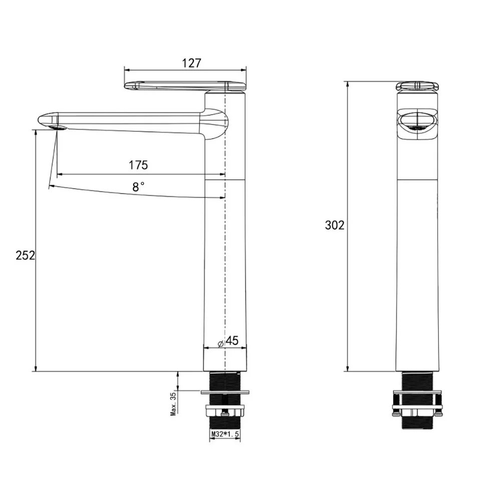 VÒI LAVABO KLAROS F8802C-C