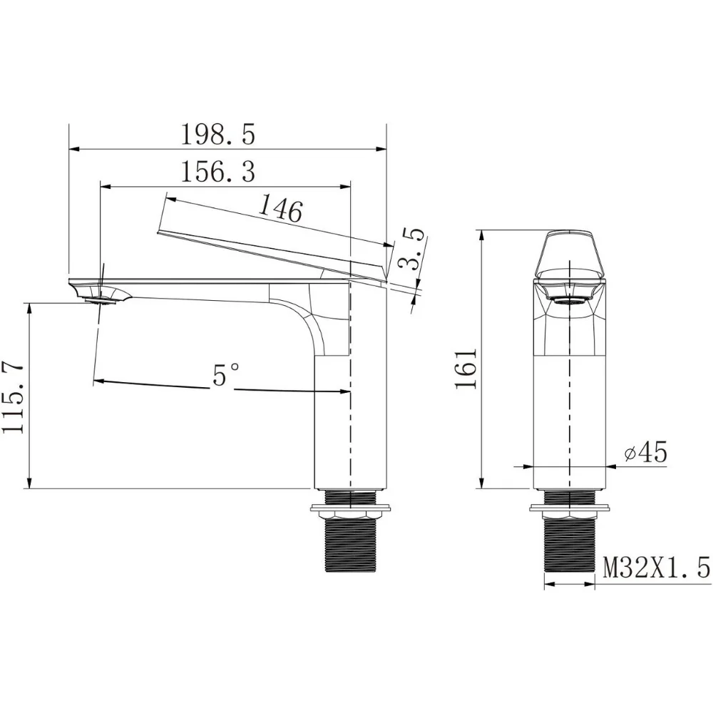 VÒI LAVABO KLAROS F8804T-RG
