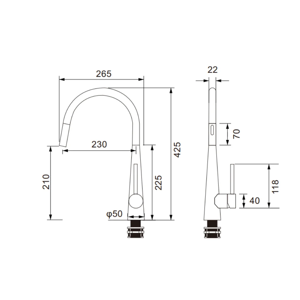 VÒI RỬA BÁT RÚT KLAROS DF8902C